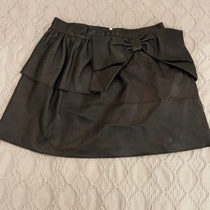 Red Valentino bow leather skirt size 6